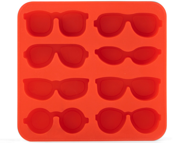 

Kikkerland Форма для льда «Очки» силикон красный